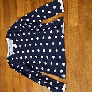 Talbots Blue Crew Neck Sweater with Polka Dots